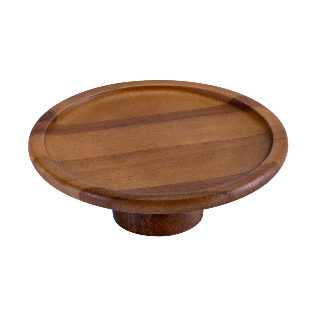 Acacia Wood Cake Stand Elegant Dessert Display 10 Inch Diameter by Kalmar Home
