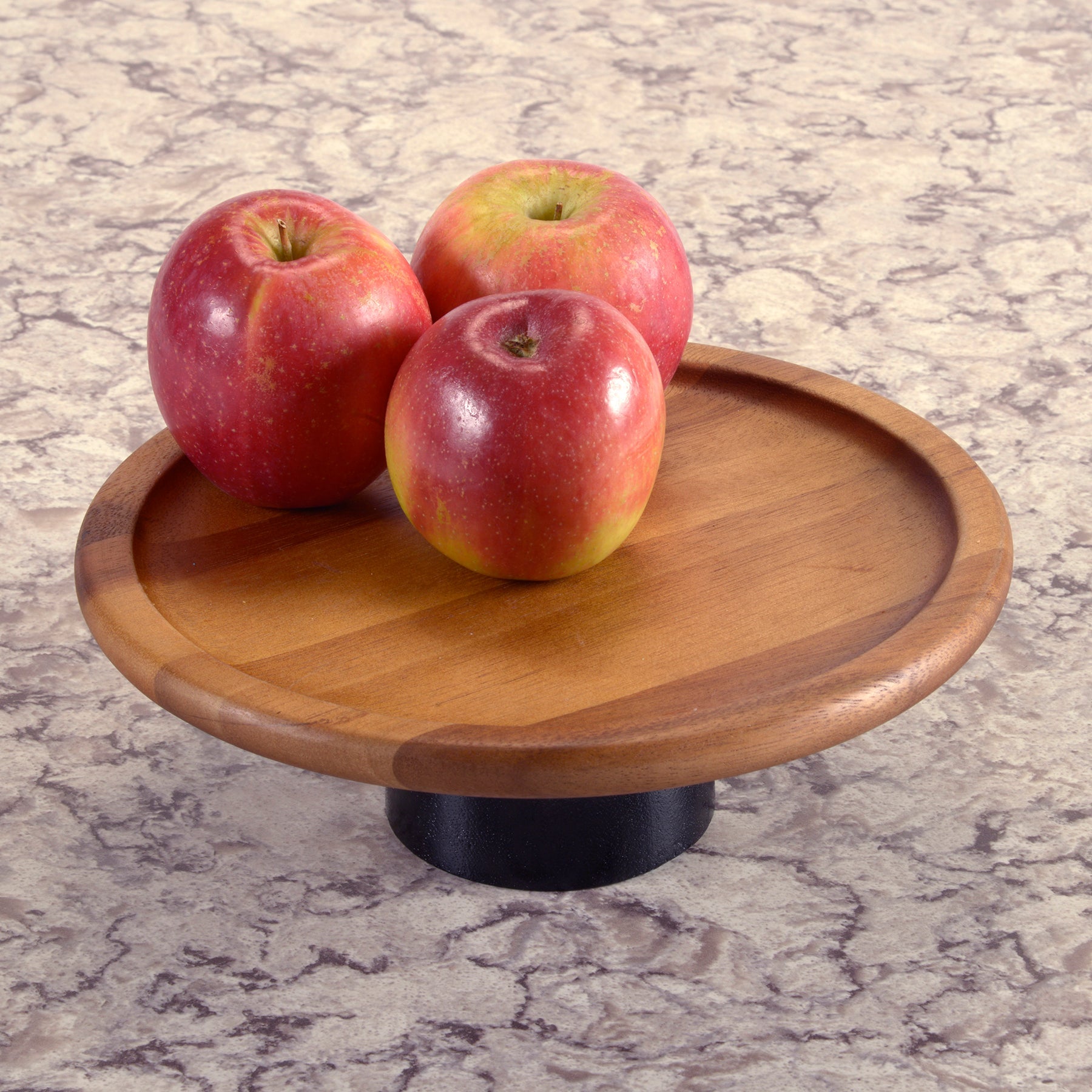 Acacia Wood Cake Stand Elegant Dessert Display 10 Inch Diameter by Kalmar Home