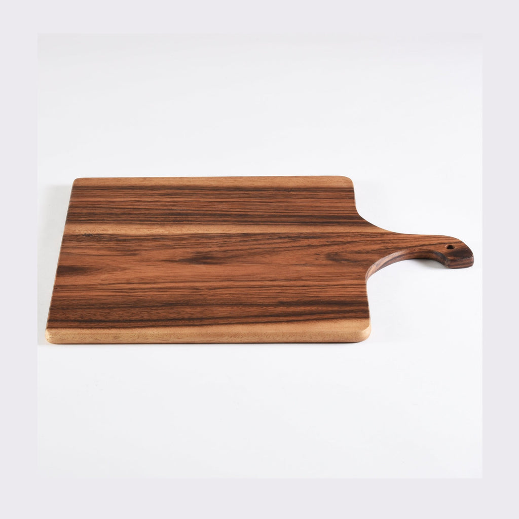 Acacia Wood Charcuterie Board With Handle 12x15 In by Kalmar Home