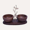 Acacia Wood Two Small Nut Bowls