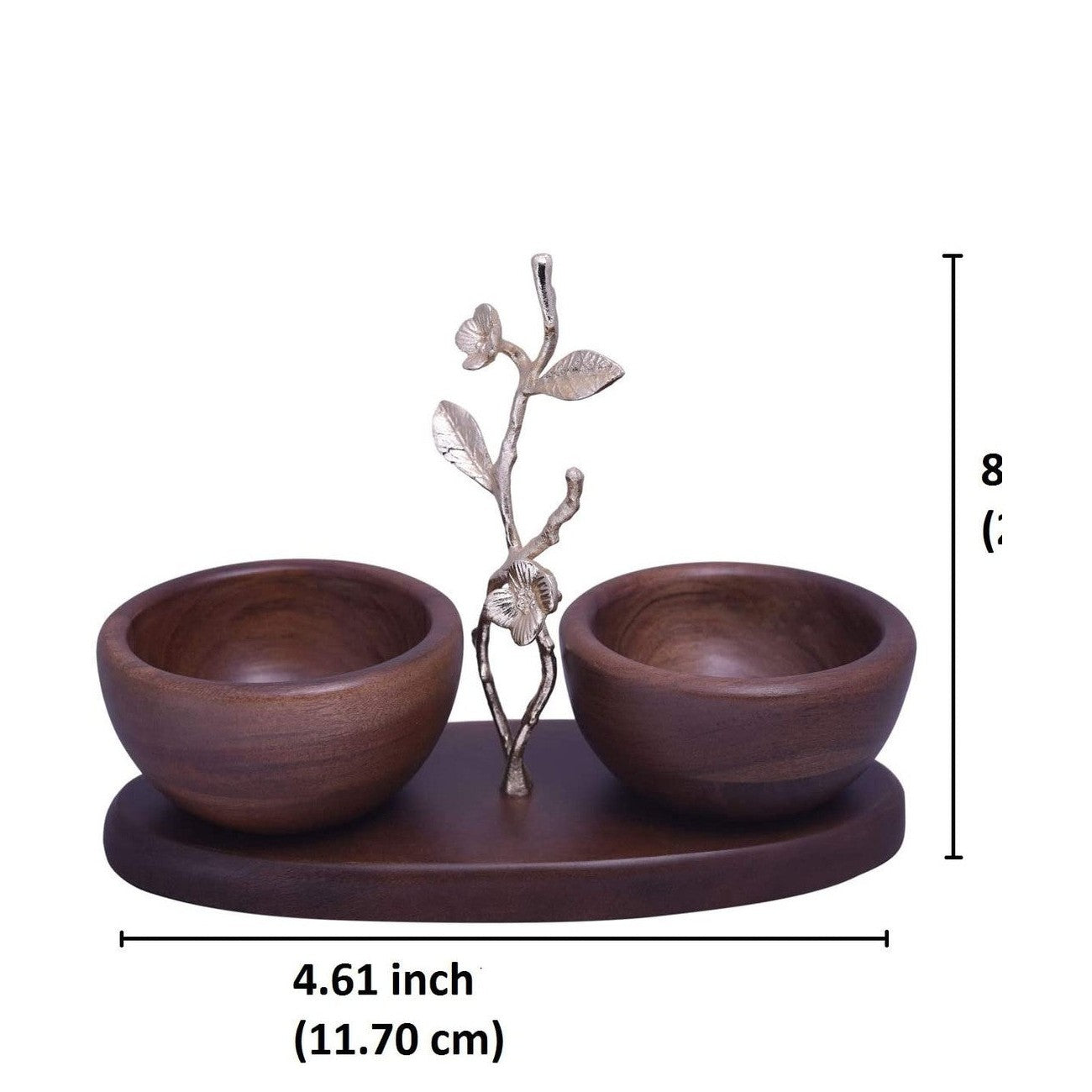 Acacia Wood Two Small Nut Bowls