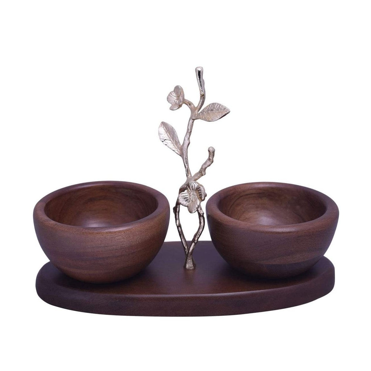 Acacia Wood Two Small Nut Bowls