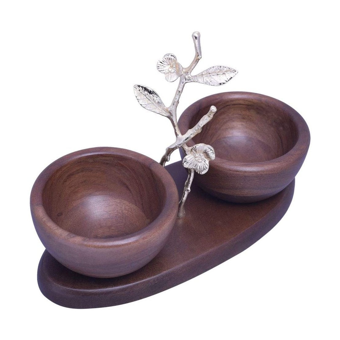 Acacia Wood Two Small Nut Bowls