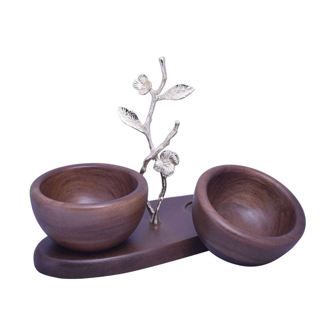 Acacia Wood Two Small Nut Bowls