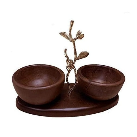 Acacia Wood Two Small Nut Bowls