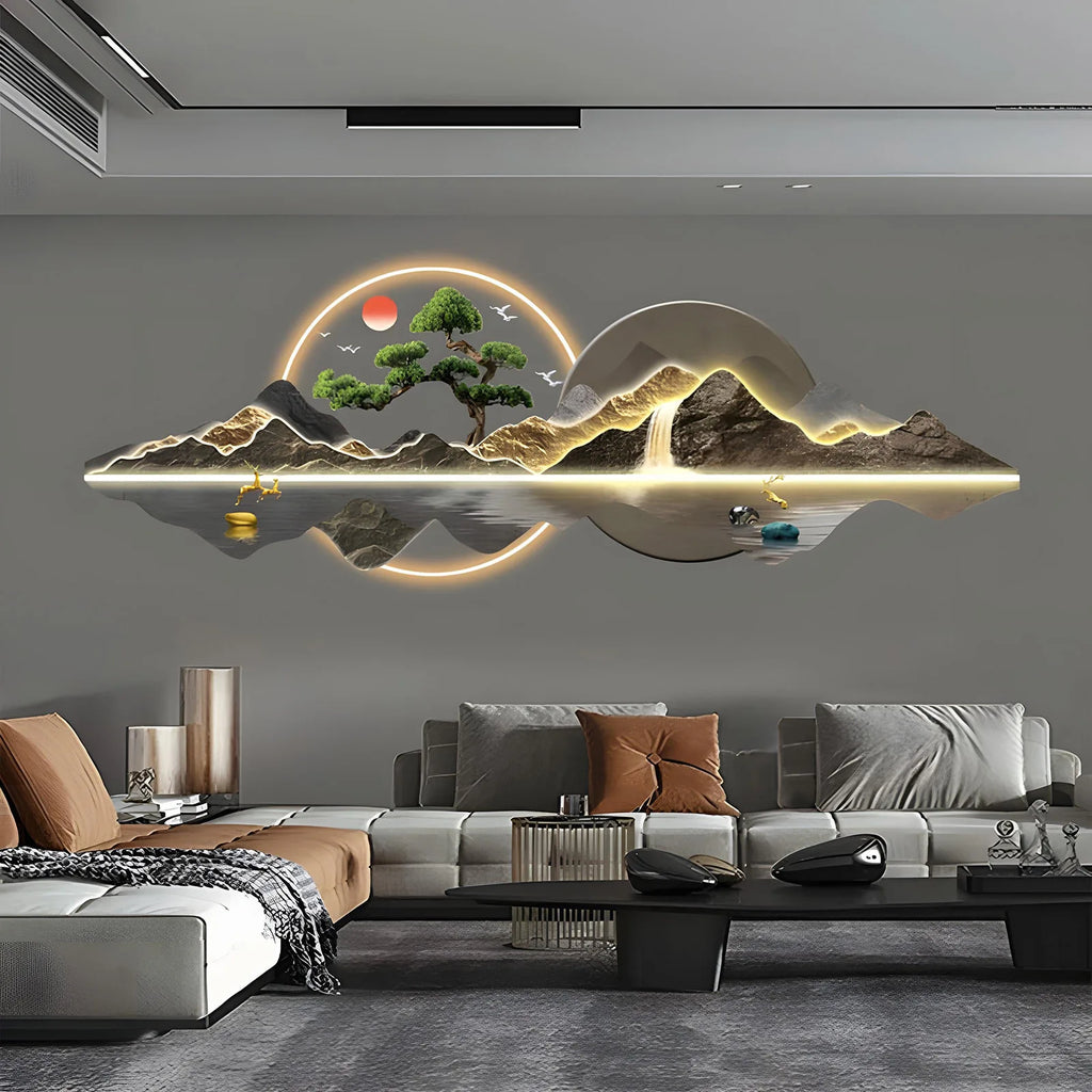 Acrylic Carved LED Wall Light Mural | Dlight Decor