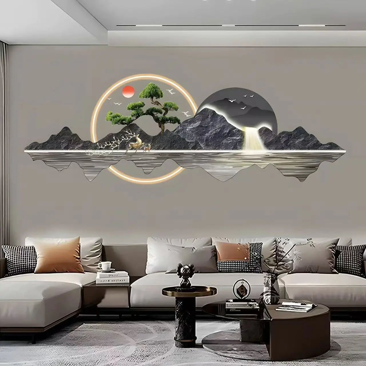 Acrylic Carved LED Wall Light Mural | Dlight Decor