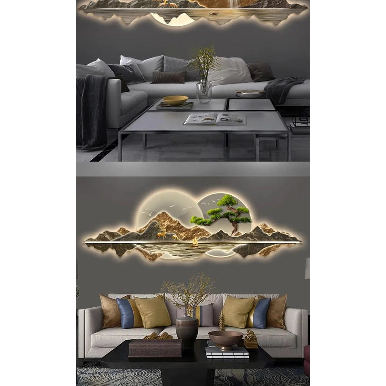 Acrylic Carved LED Wall Light Mural | Dlight Decor