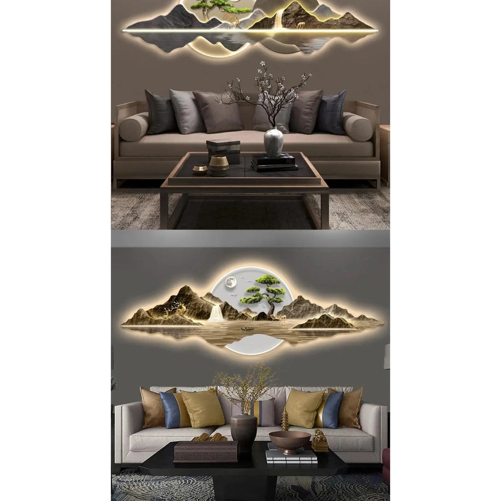 Acrylic Carved LED Wall Light Mural | Dlight Decor