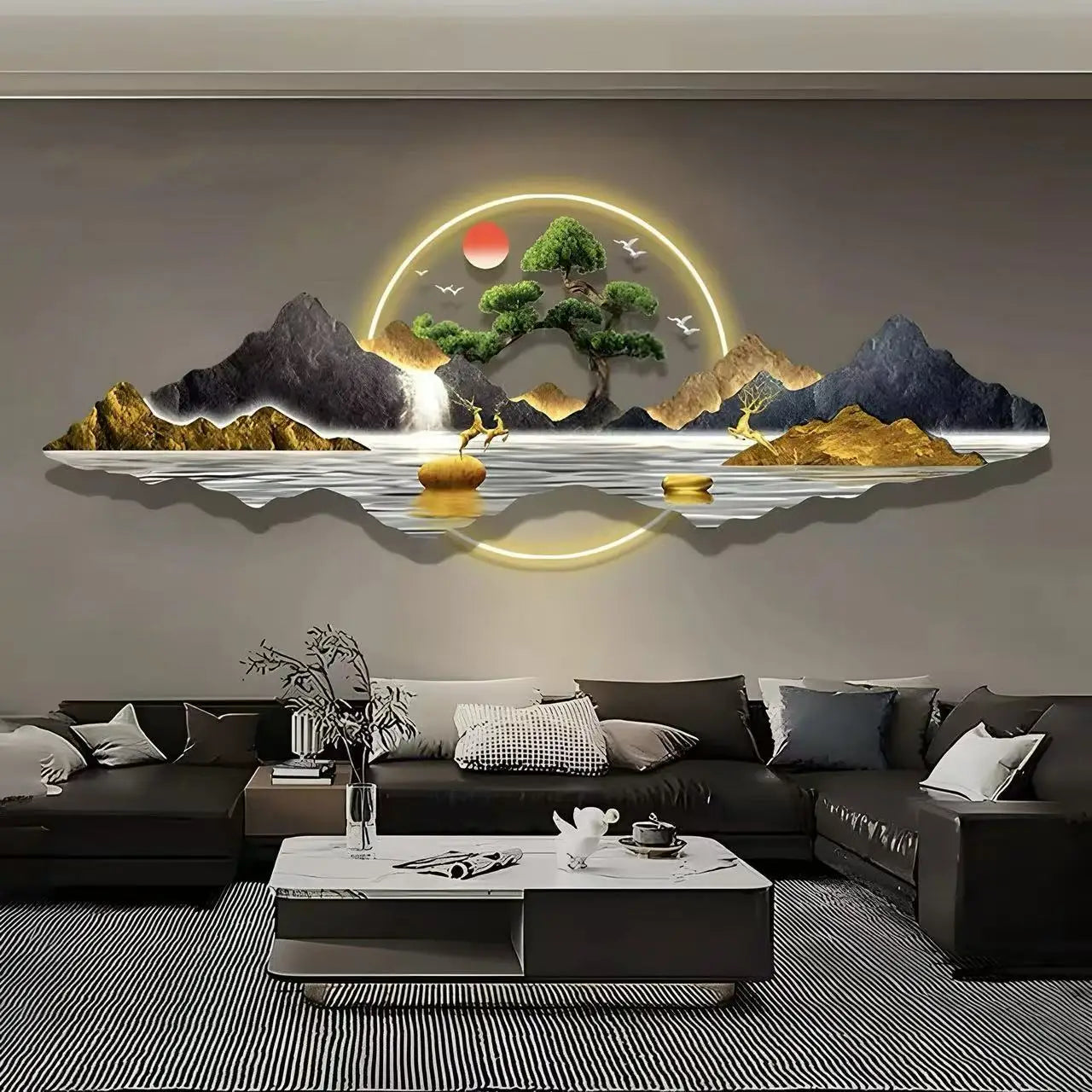 Acrylic Carved LED Wall Light Mural | Dlight Decor