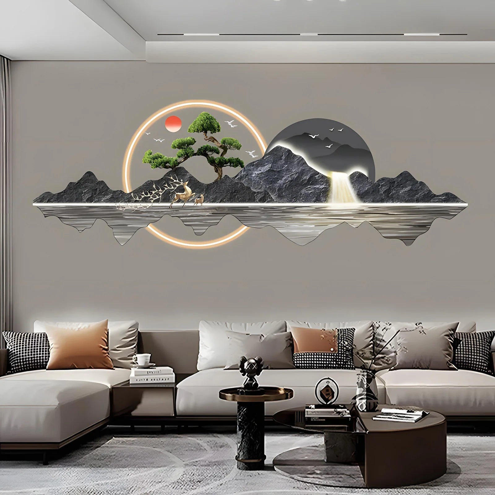 Acrylic Carved LED Wall Light Mural | Dlight Decor