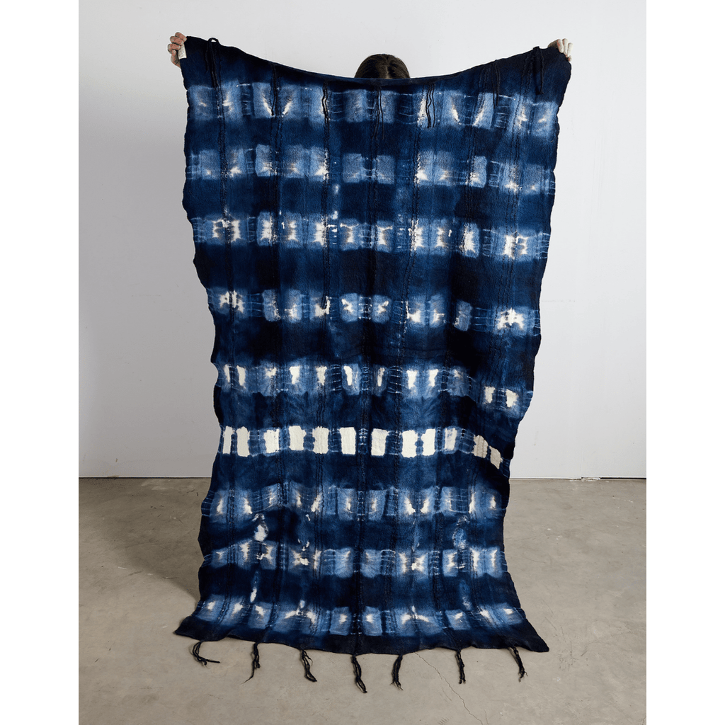 Adire Tye-Dye Lightweight Wool Throw Blanket