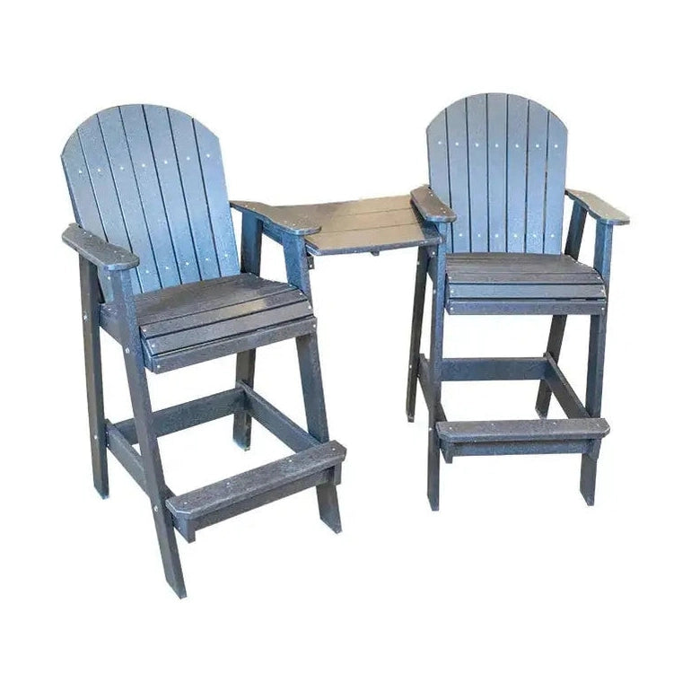 Adirondack Tete-a-Tete Set Dining Heights | Durable Woodgrain Poly Construction by Dutch Country Patio, LLC