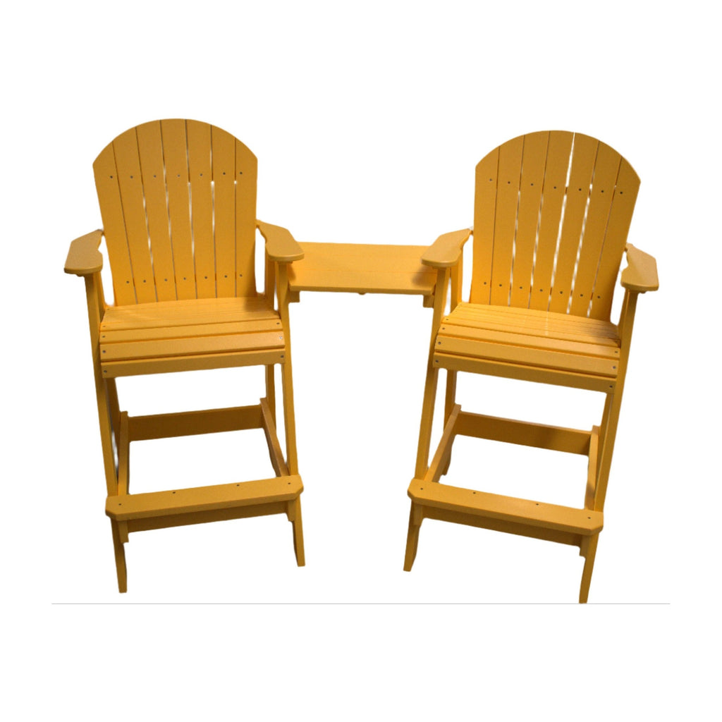 Adirondack Tete-a-Tete Set Dining Heights | Durable Woodgrain Poly Construction by Dutch Country Patio, LLC