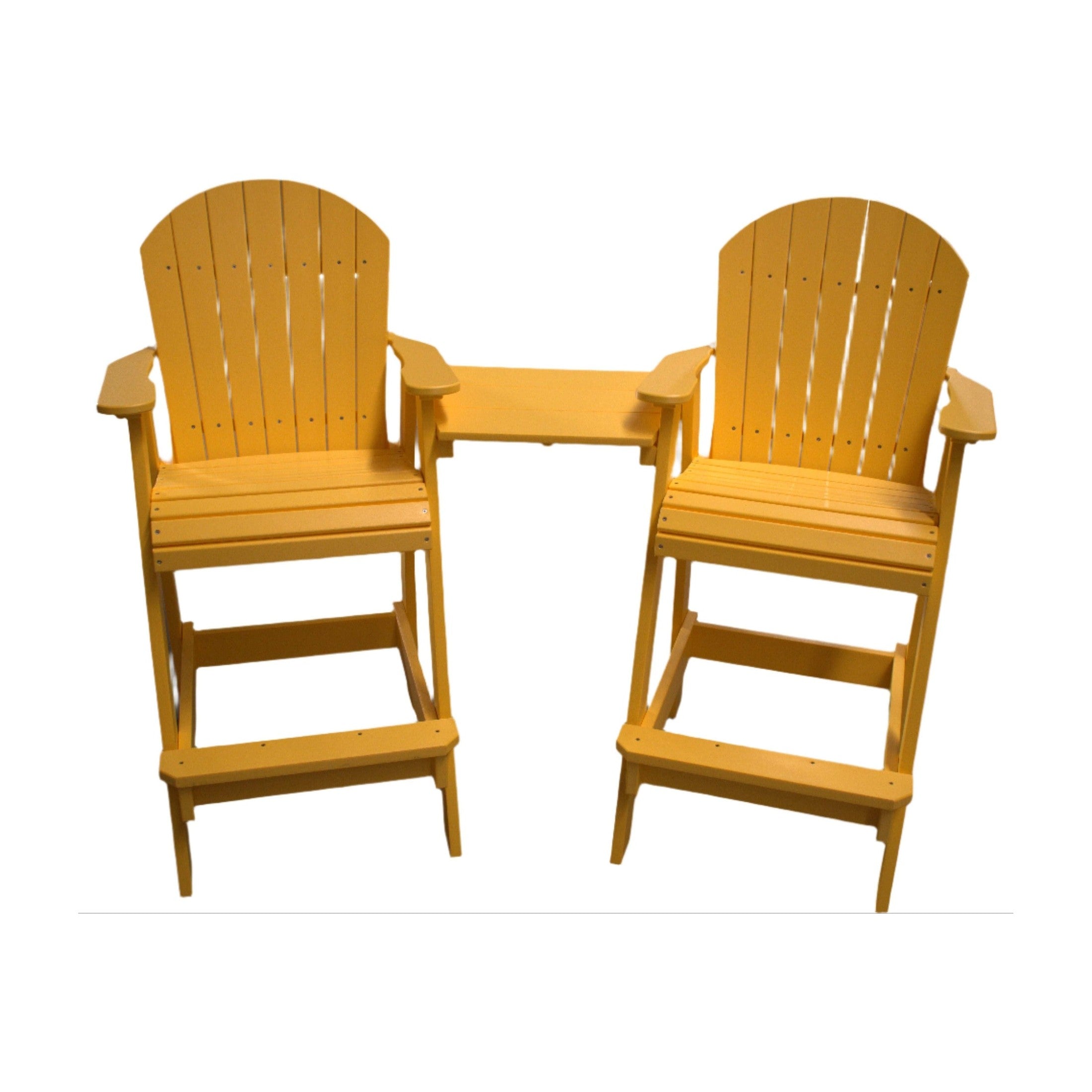 Adirondack Tete-a-Tete Set Dining Heights | Durable Woodgrain Poly Construction by Dutch Country Patio, LLC