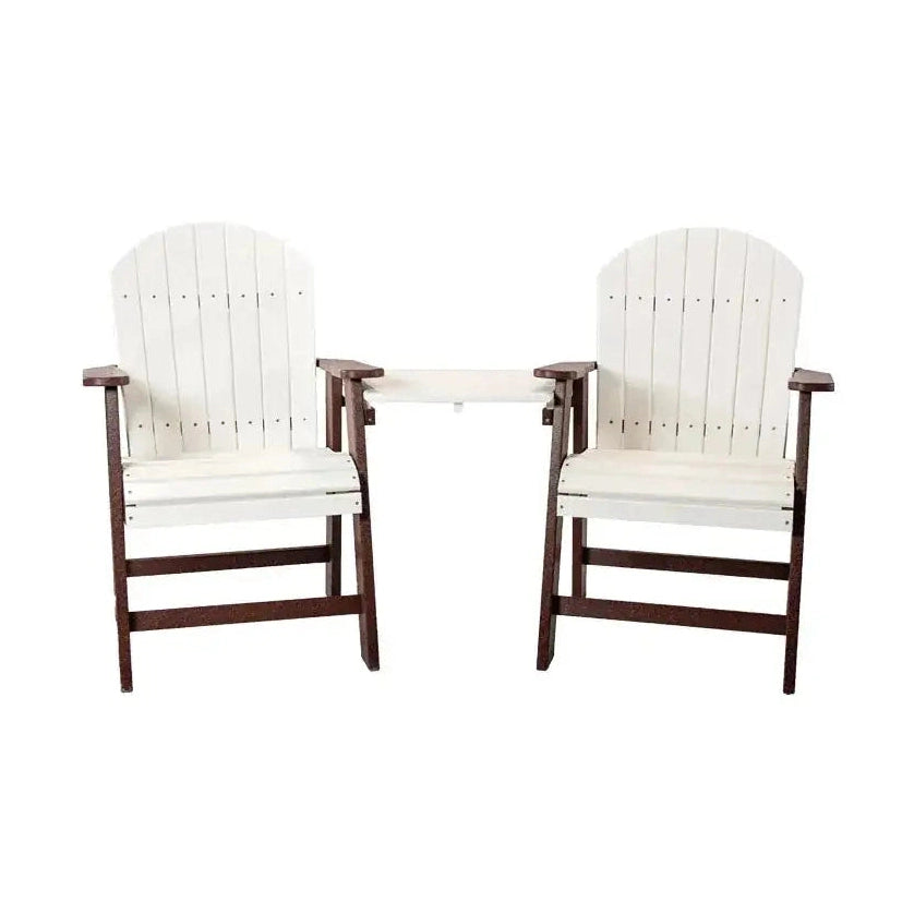 Adirondack Tete-a-Tete Set Dining Heights | Durable Woodgrain Poly Construction by Dutch Country Patio, LLC