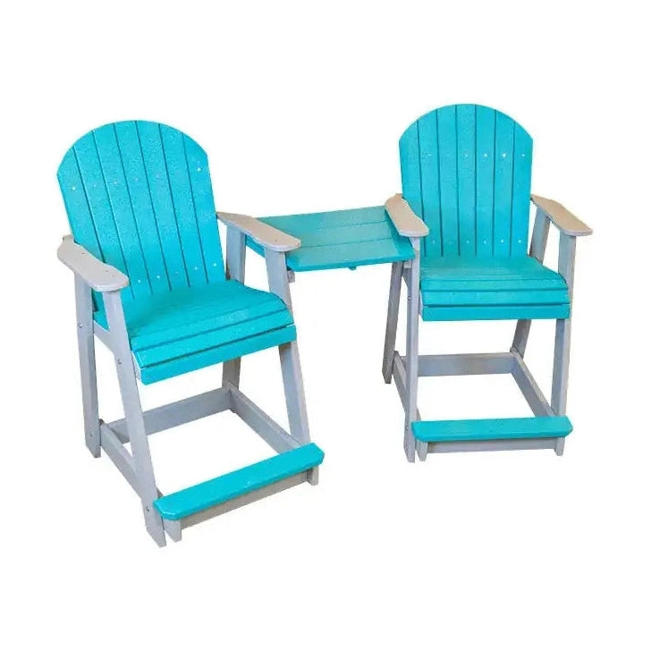 Adirondack Tete-a-Tete Set Dining Heights | Durable Woodgrain Poly Construction by Dutch Country Patio, LLC
