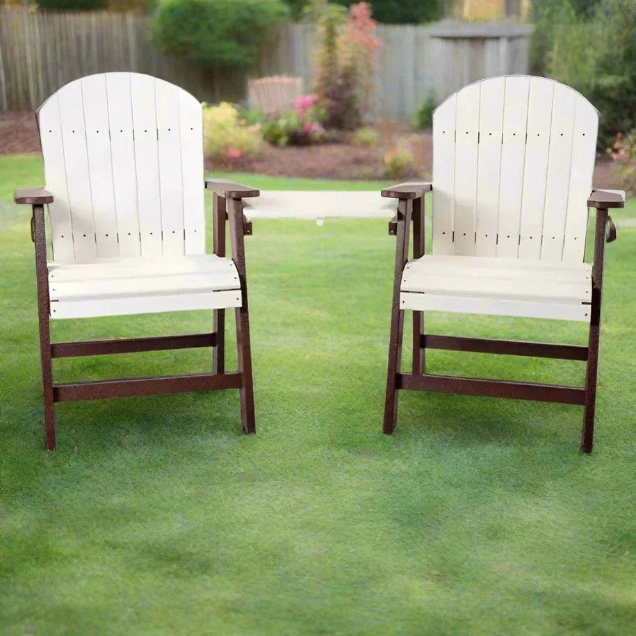 Adirondack Tete-a-Tete Set Dining Heights | Durable Woodgrain Poly Construction by Dutch Country Patio, LLC