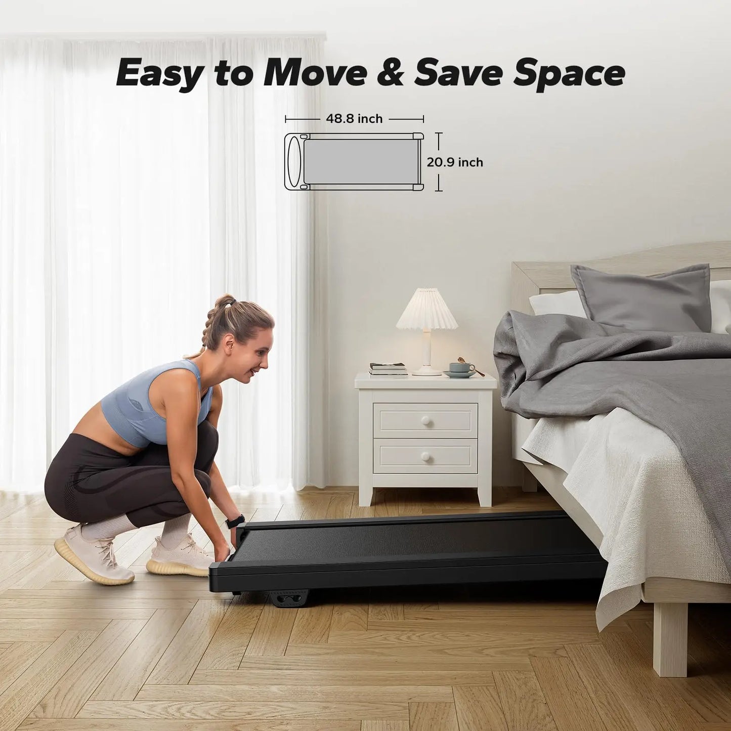 Merach Walking Pad Quiet Under Desk Treadmill LED Display