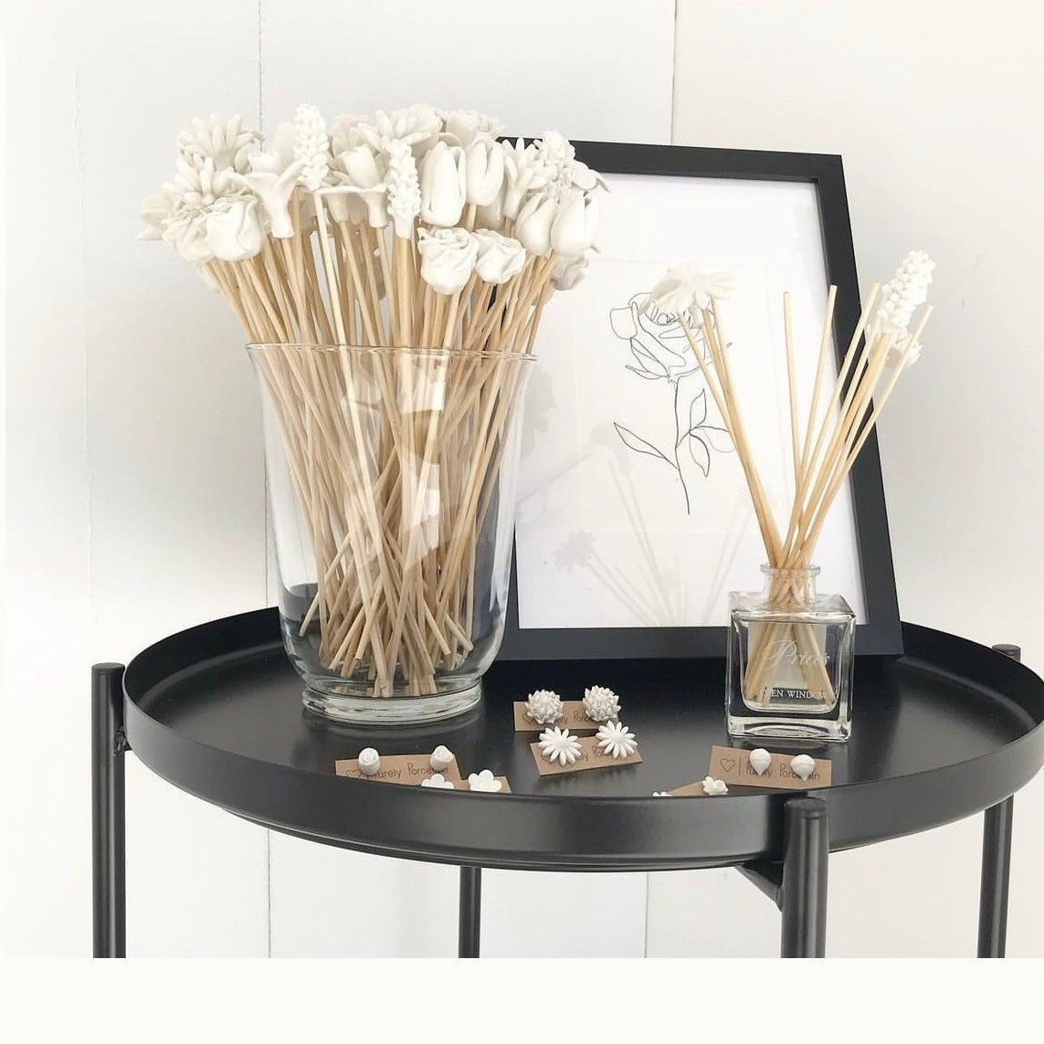 African Flowers Bamboo Diffuser Set