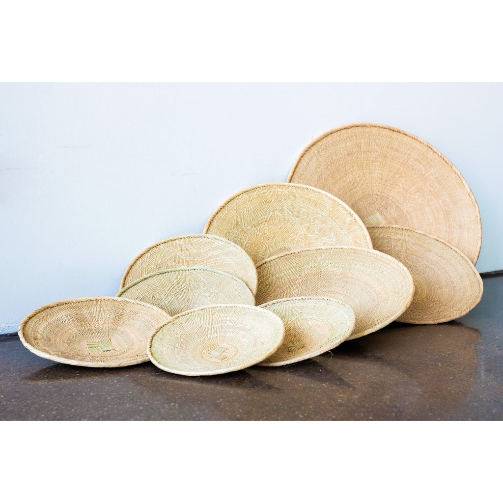 African Wall Basket Decor | Statement Binga Blonde Woven Wall Basket