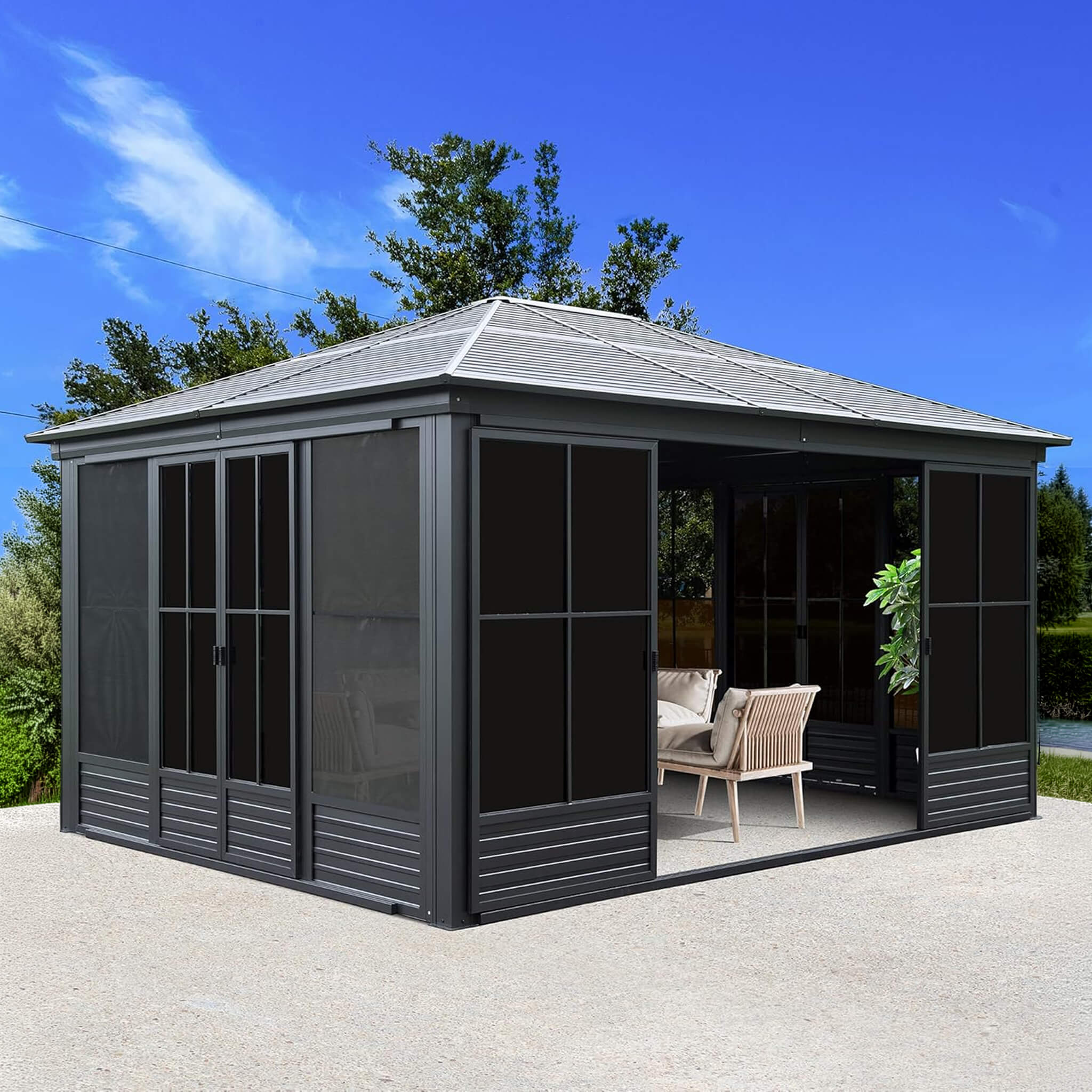 All Weather Aluminum Sunroom Sloping Roof | SAKSBY WHOLESALE