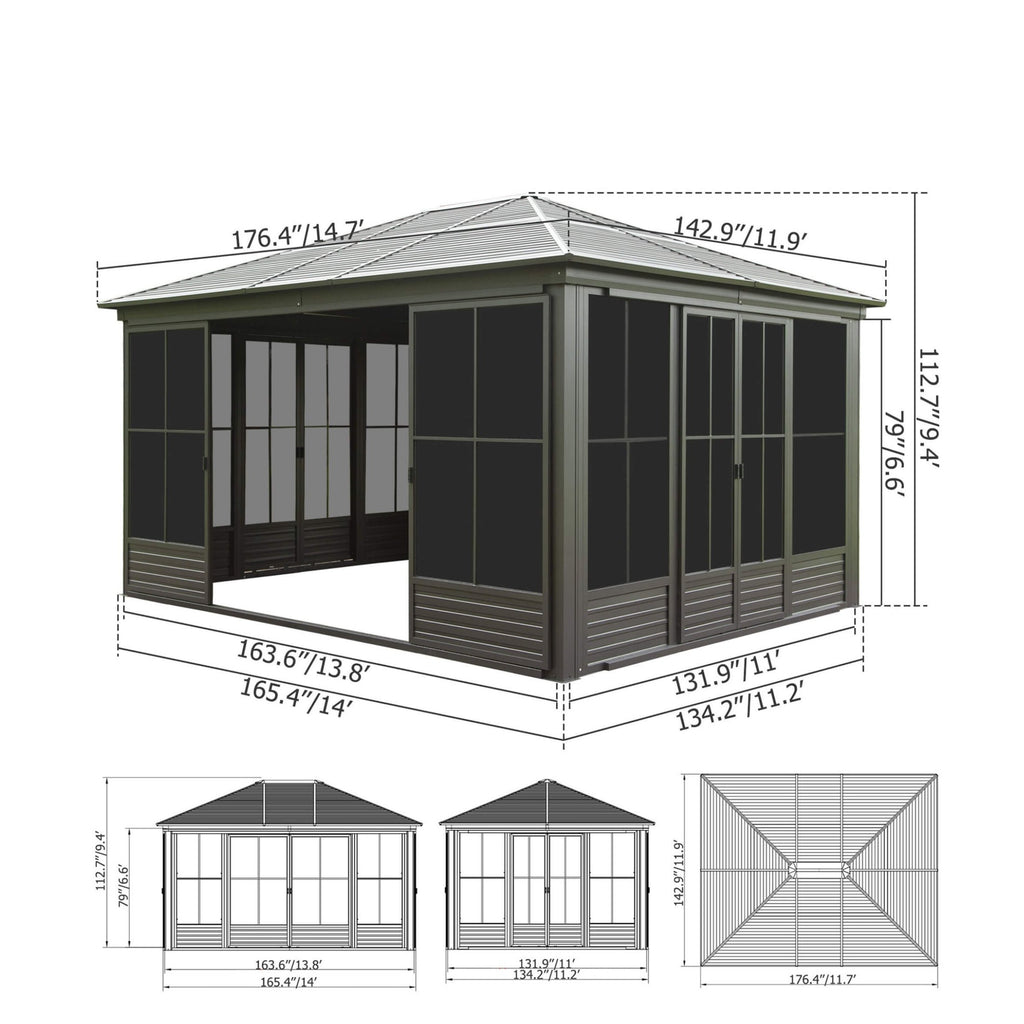 All Weather Aluminum Sunroom Sloping Roof | SAKSBY WHOLESALE
