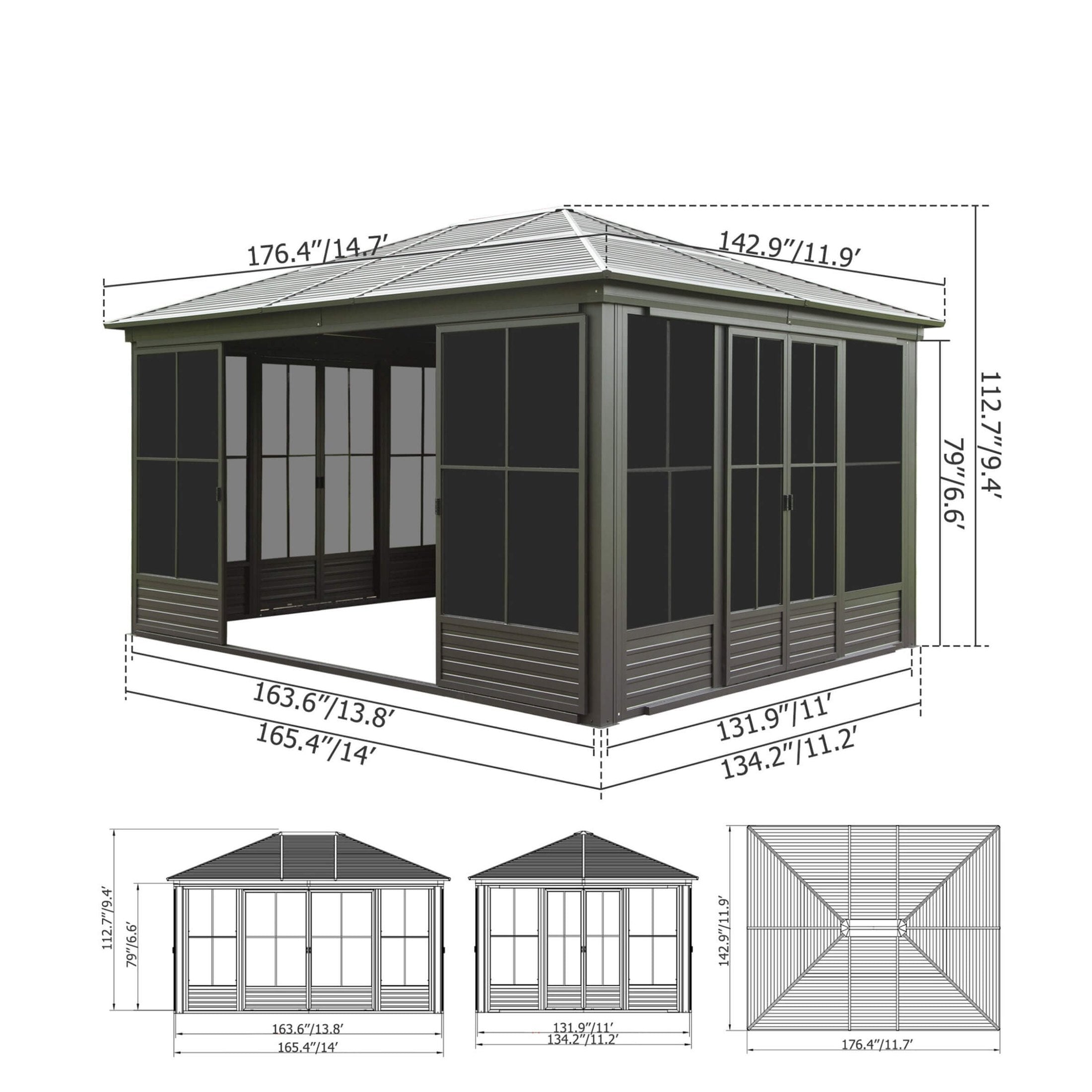 All Weather Aluminum Sunroom Sloping Roof | SAKSBY WHOLESALE