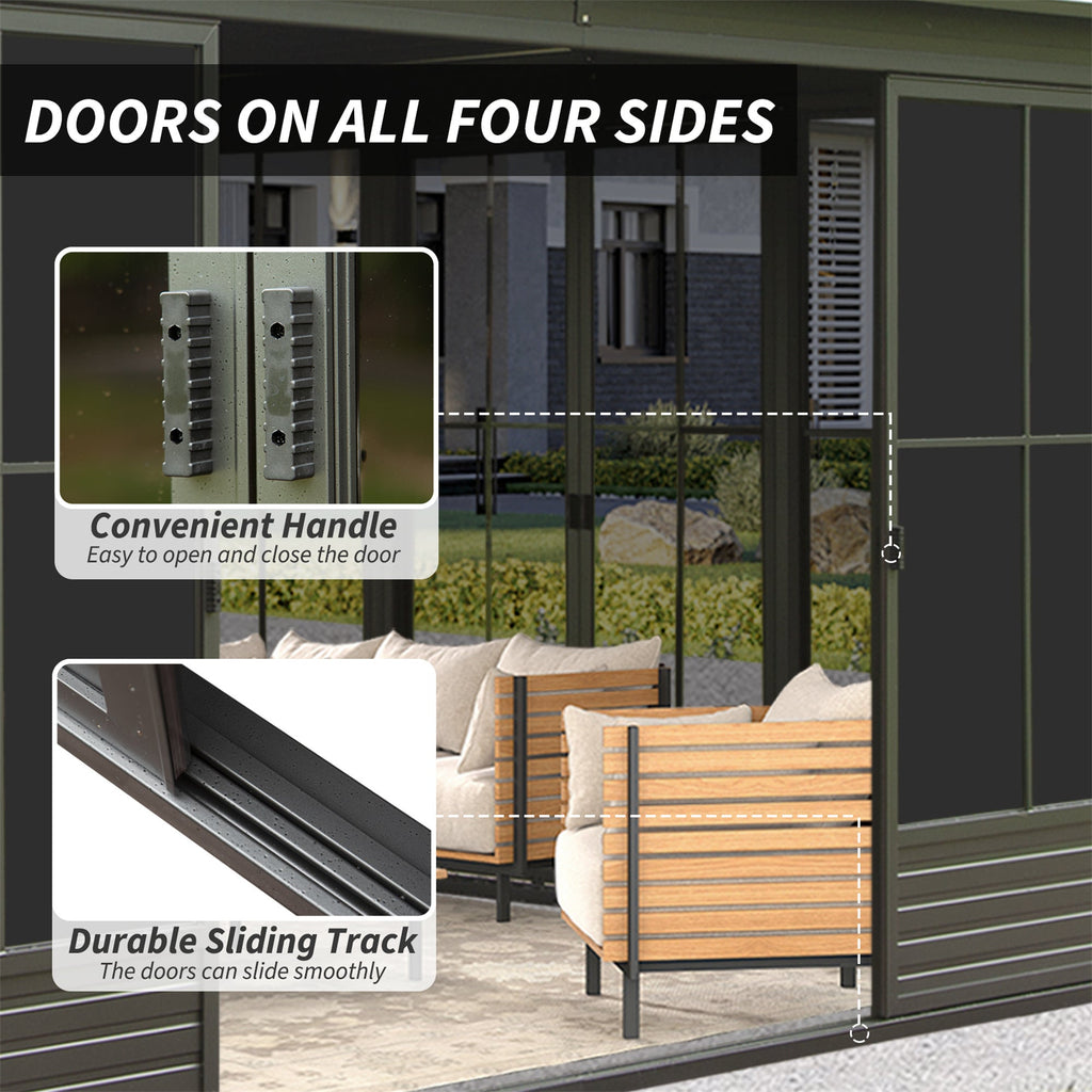 All Weather Aluminum Sunroom Sloping Roof | SAKSBY WHOLESALE