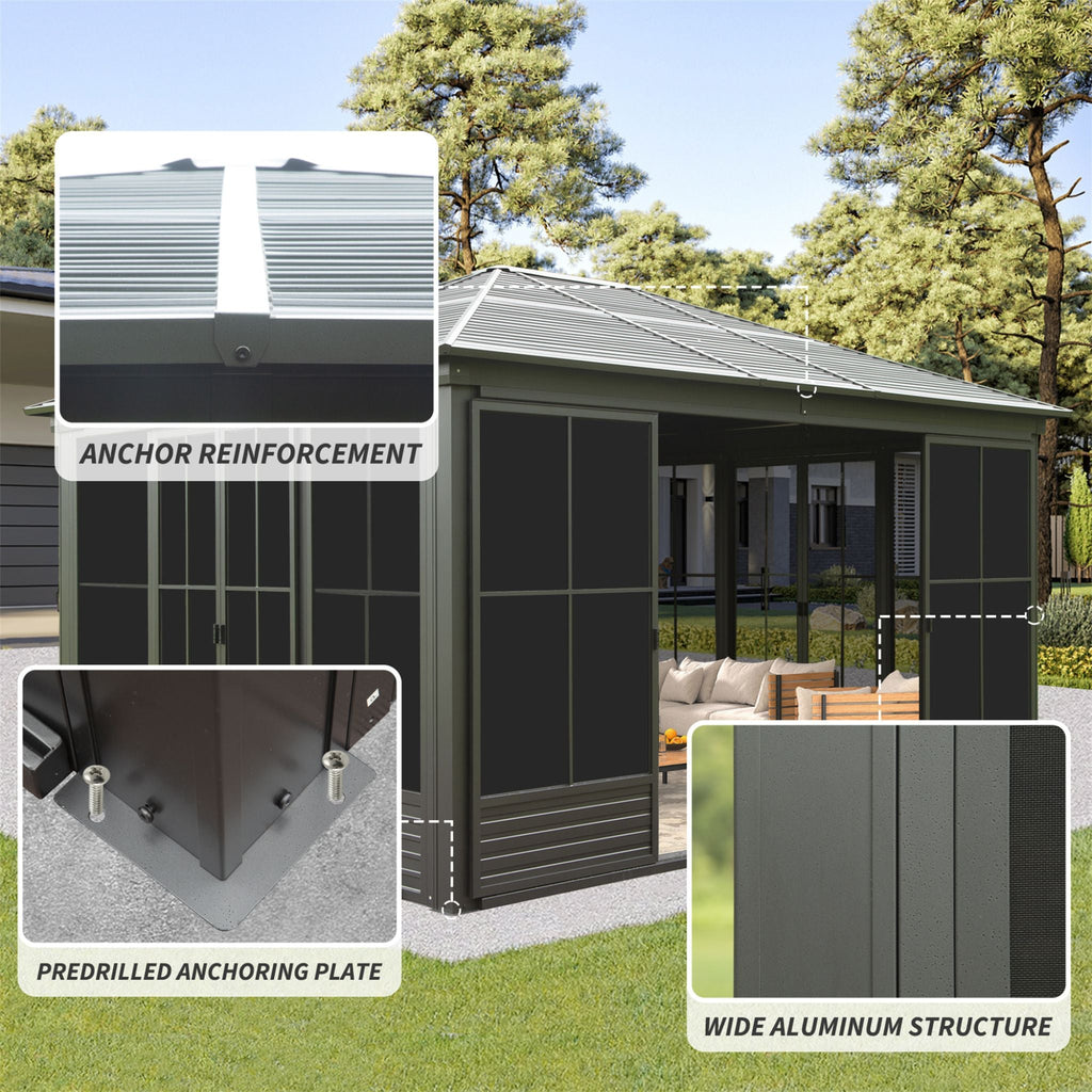 All Weather Aluminum Sunroom Sloping Roof | SAKSBY WHOLESALE