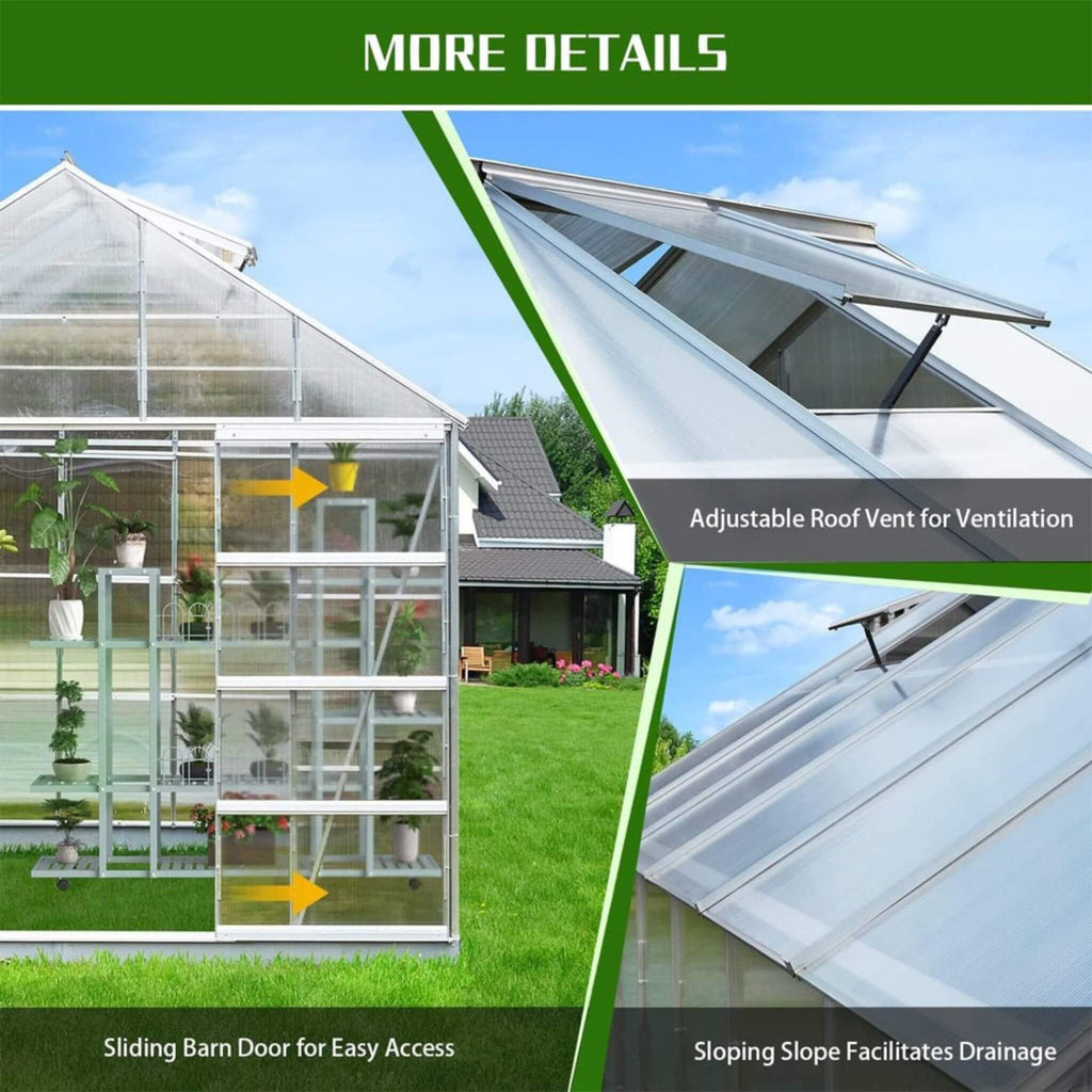 All-Weather Ultra-Resistant Polycarbonate Greenhouse Extra Large | SAKSBY WHOLESALE