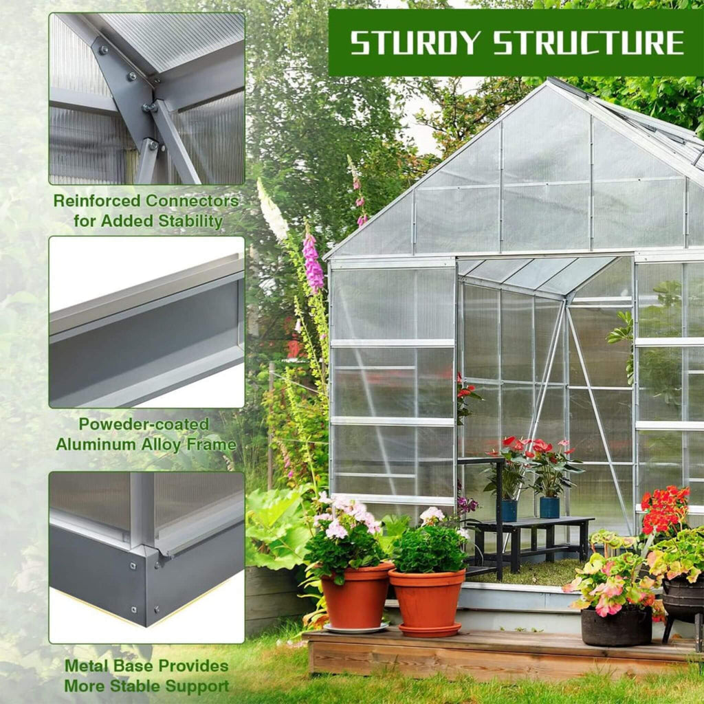All-Weather Ultra-Resistant Polycarbonate Greenhouse Extra Large | SAKSBY WHOLESALE