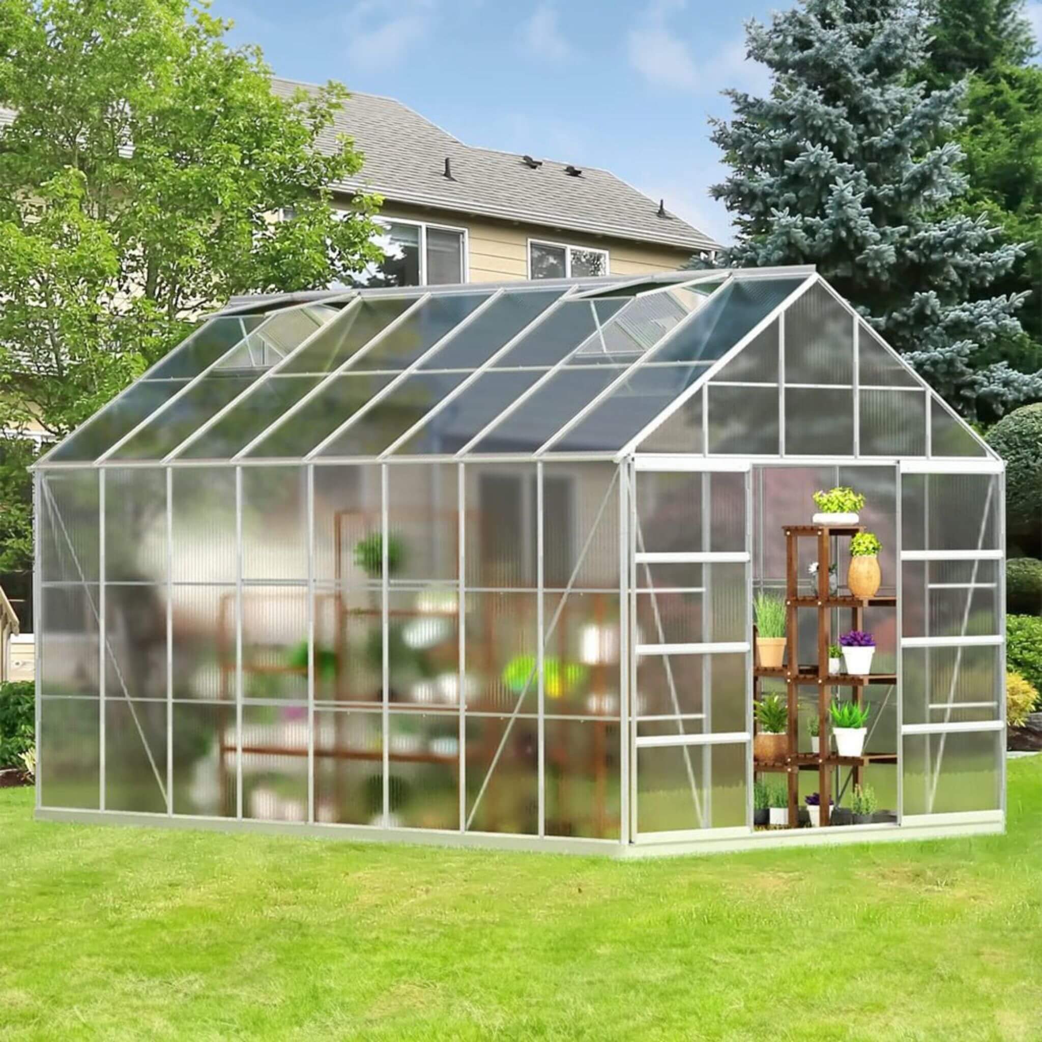 All-Weather Ultra-Resistant Polycarbonate Greenhouse Extra Large | SAKSBY WHOLESALE