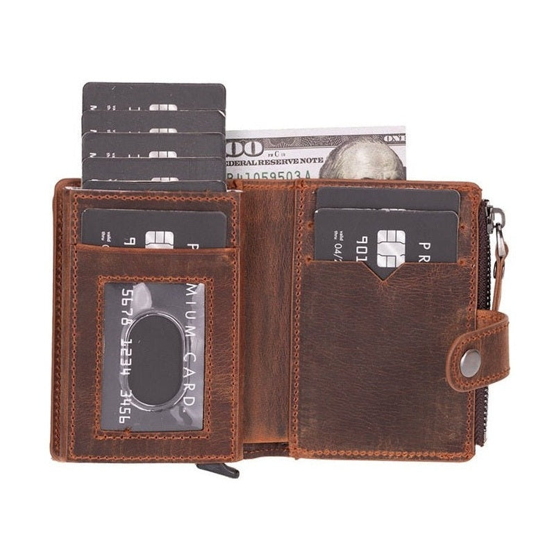 Andalusia Genuine Leather Pop-Up Cardholder with RFID Protection