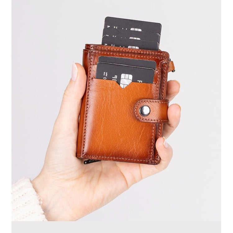 Andalusia Genuine Leather Pop-Up Cardholder with RFID Protection