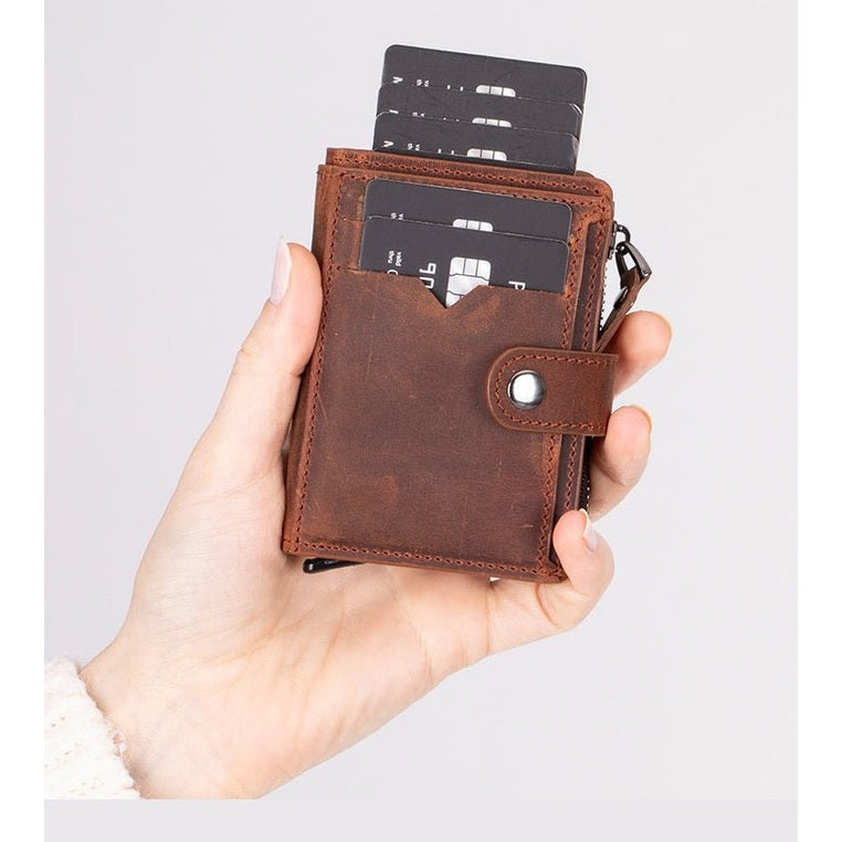 Andalusia Genuine Leather Pop-Up Cardholder with RFID Protection