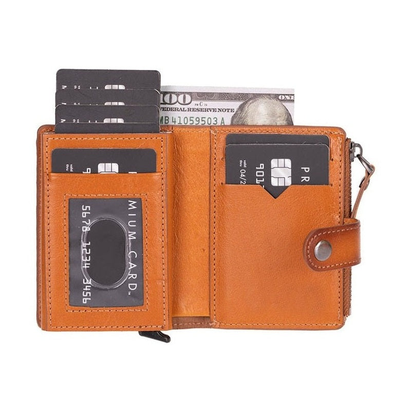 Andalusia Genuine Leather Pop-Up Cardholder with RFID Protection