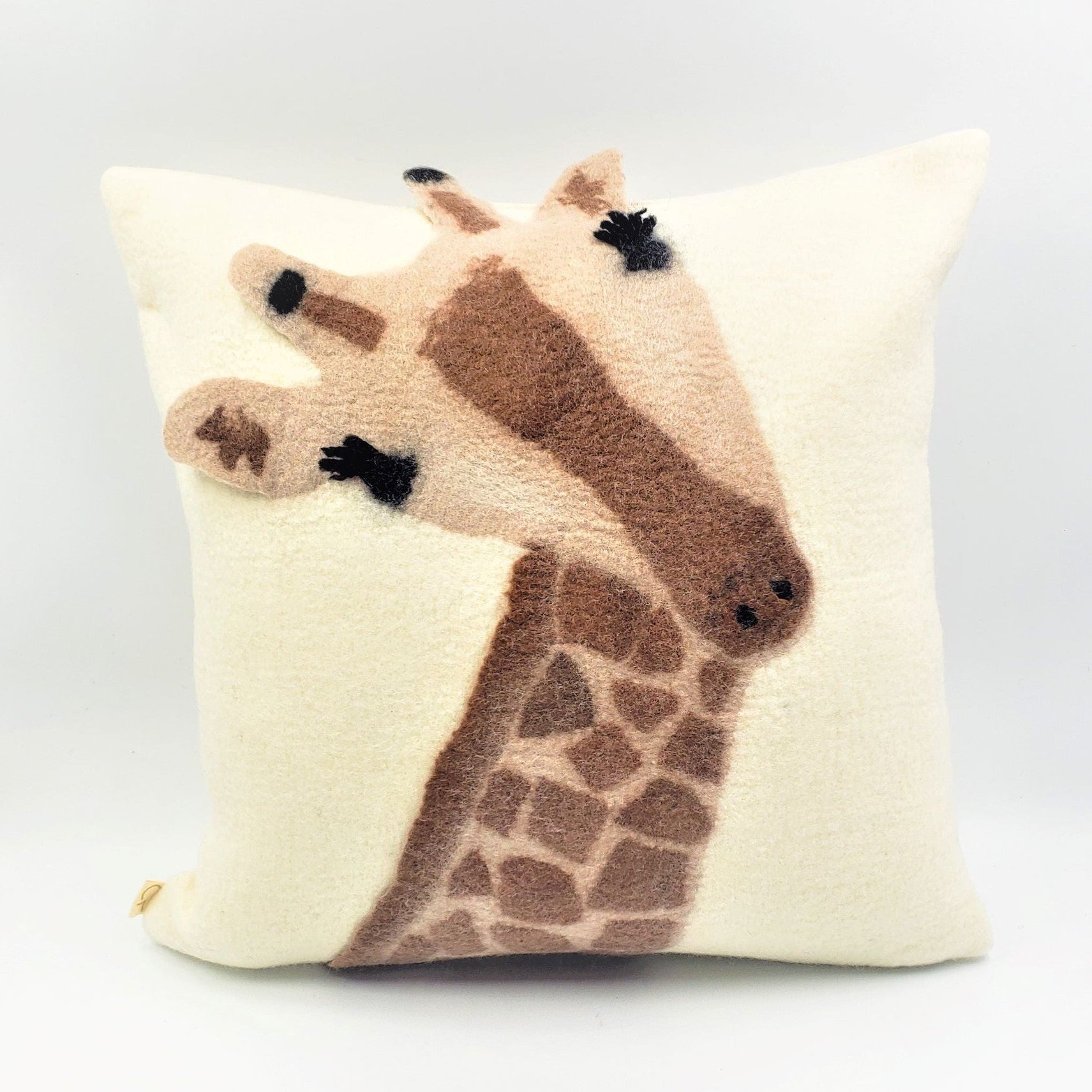 Animal Jungle Giraffe Wool Throw Pillow