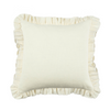 Anita Linen Solid Throw Pillow Cover, Cream Ruffled