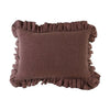 Anita Linen Solid Throw Pillow Cover, Ruby Ruffled
