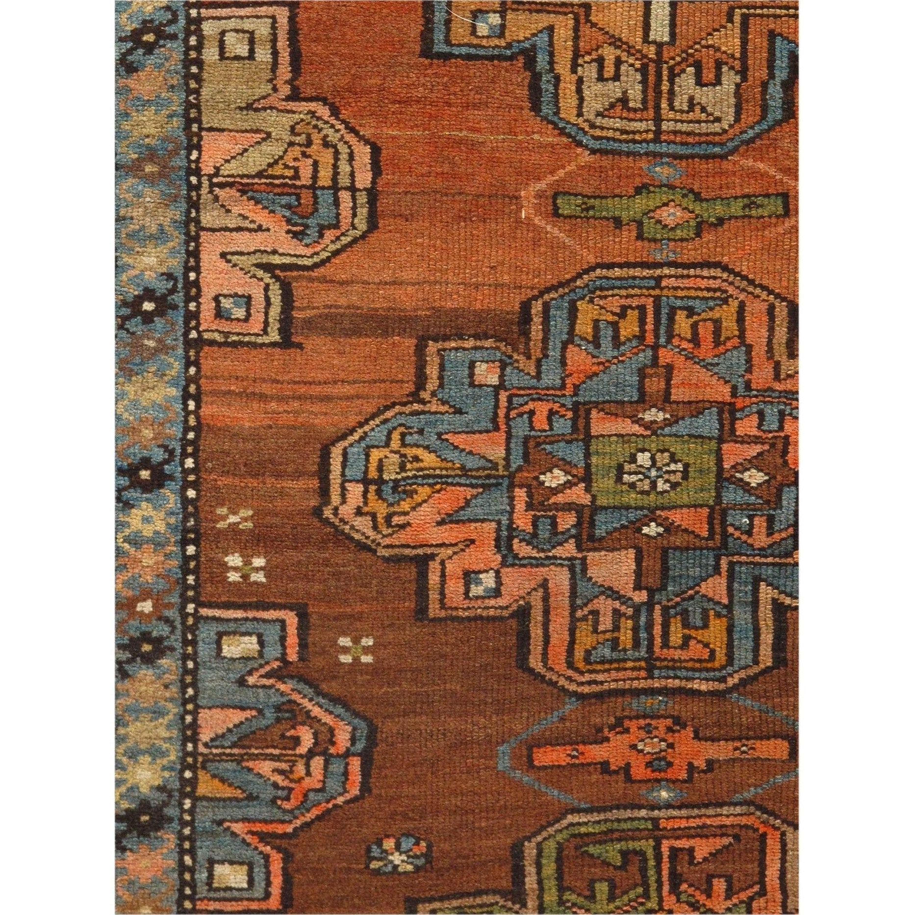 Antique Handwoven Kazakh Knotted Runner Rug | Canvellollc