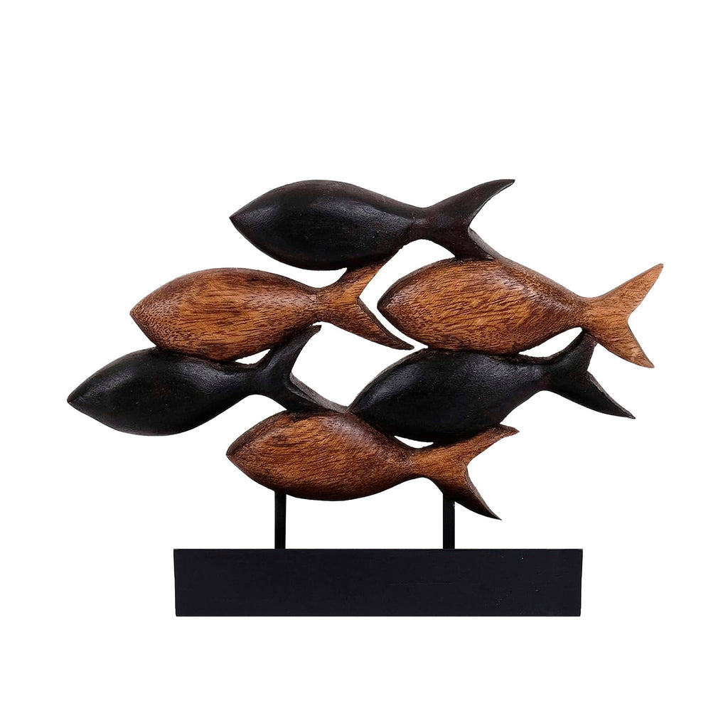 Aqua Serenity – Hand-Carved Wooden Fish Sculpture, Artistic Home Décor, Gift for Mom