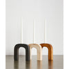 Arch Wooden Taper Candlestick Holder
