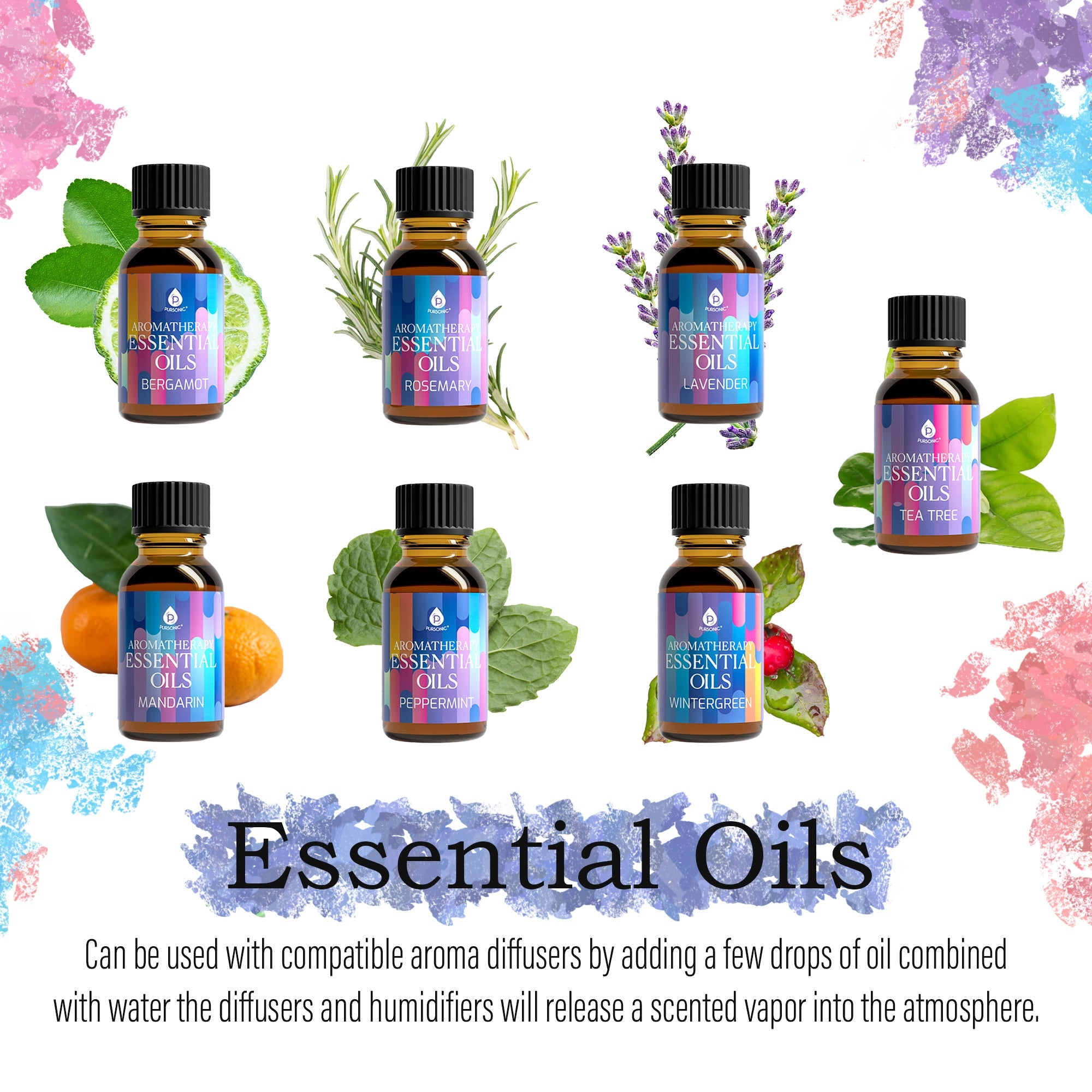 Aromatherapy Essential Oils Gift Bundle | DC-PURSONIC