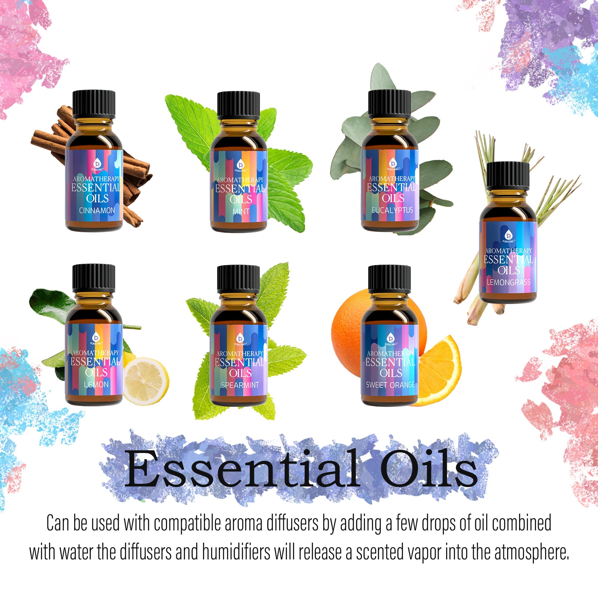 Aromatherapy Essential Oils Gift Bundle | DC-PURSONIC