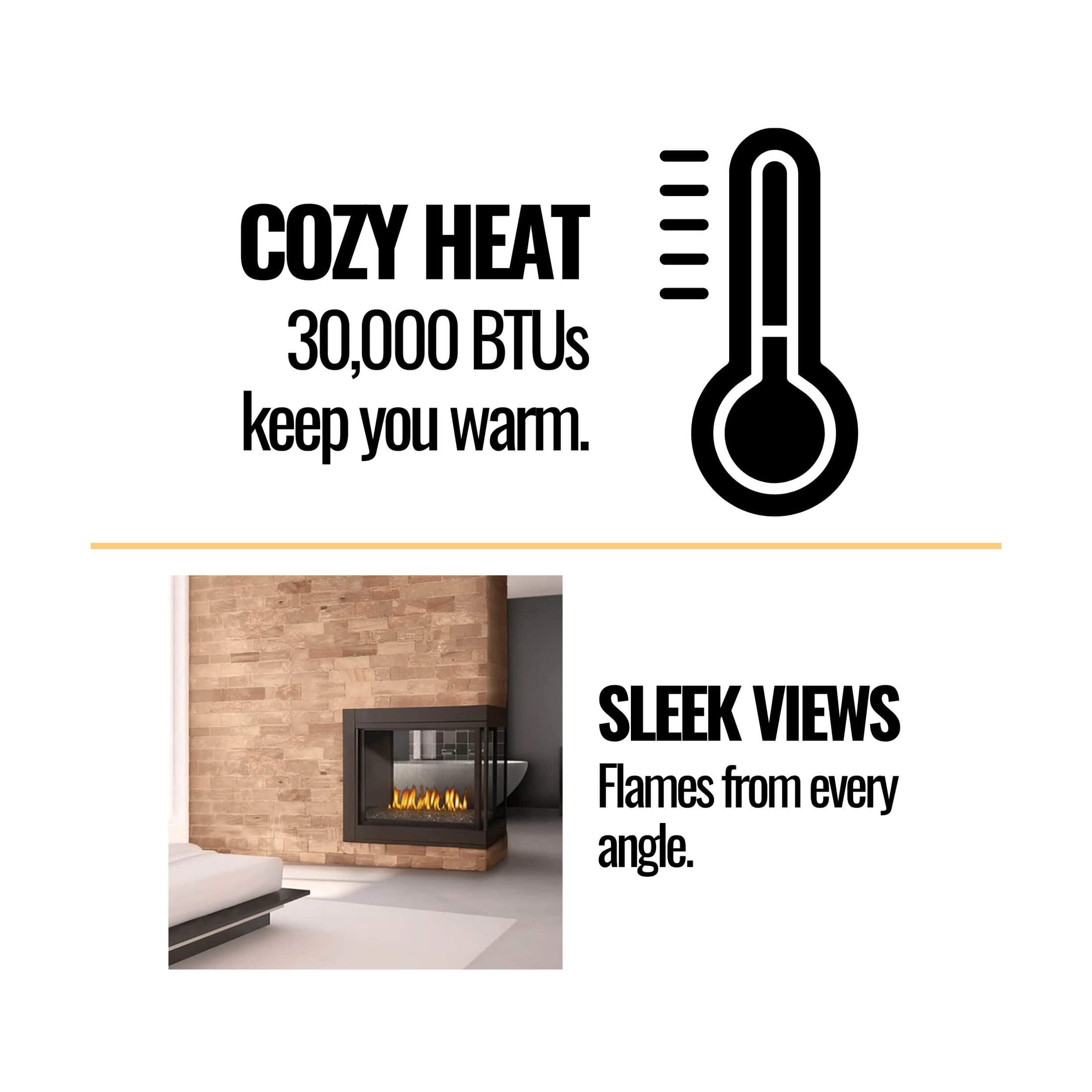 Ascent See-Through Glass Ember Bed Direct-Vent | Napoleon Fireplace