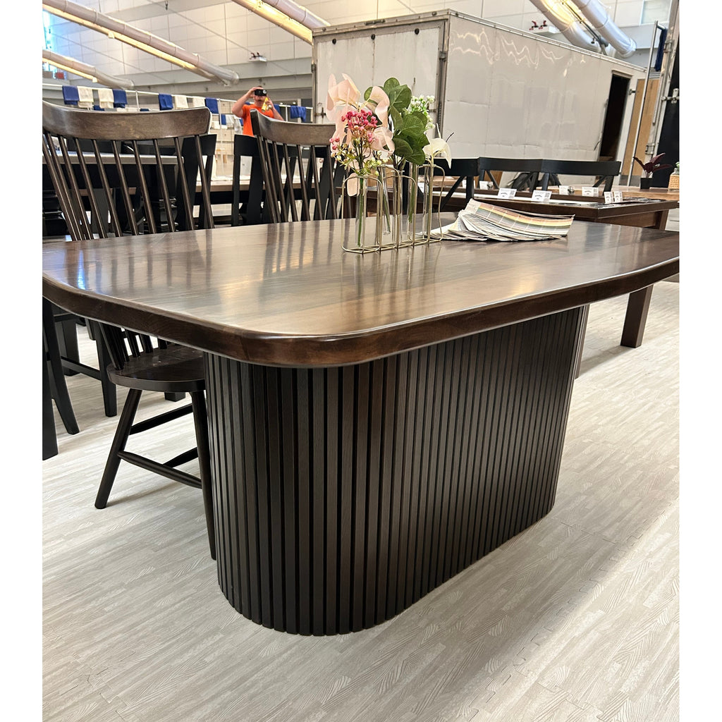 Ashley Fluted Pedestal Table Handcrafted To Order Solid Wood by Wooden Whale Workshop