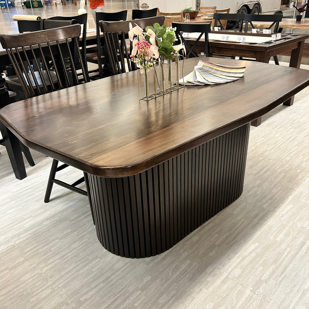 Ashley Fluted Pedestal Table Handcrafted To Order Solid Wood by Wooden Whale Workshop