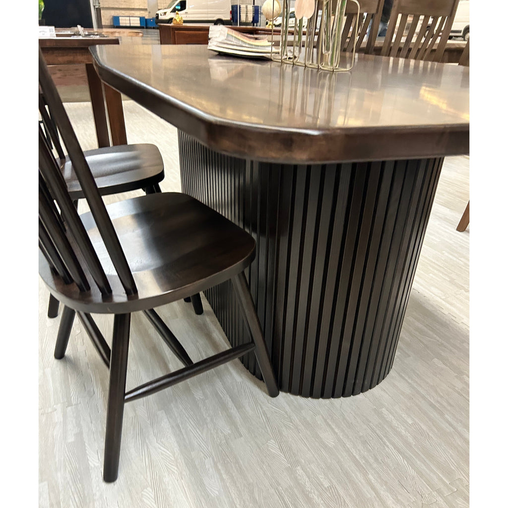 Ashley Fluted Pedestal Table Handcrafted To Order Solid Wood by Wooden Whale Workshop