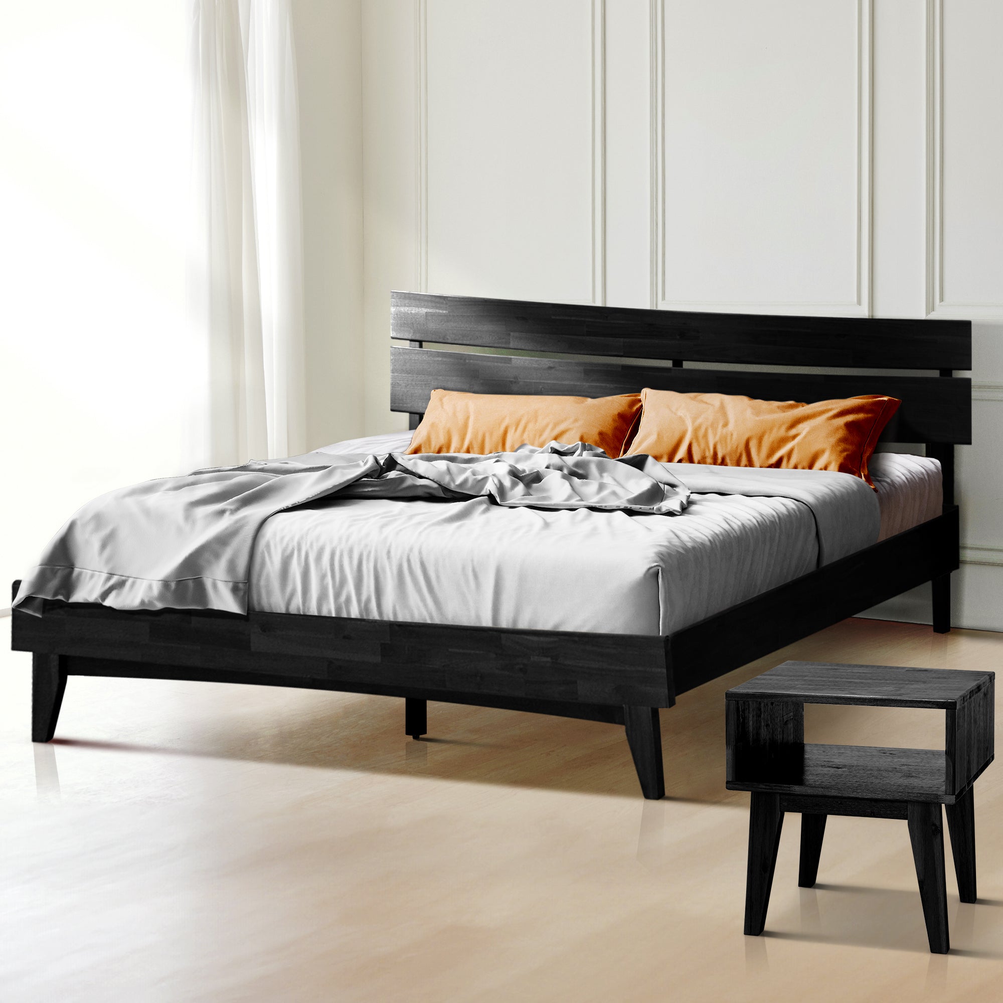 Aurora Solid Wood Bed Frame
